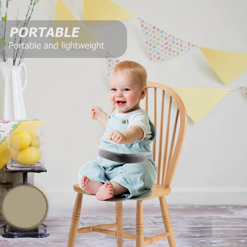 보호용 이중 목적 벨트가 있는 휴대용 아기 식사 의자, 안전용 높은 스트랩, 어린이 좌석 (회색)
