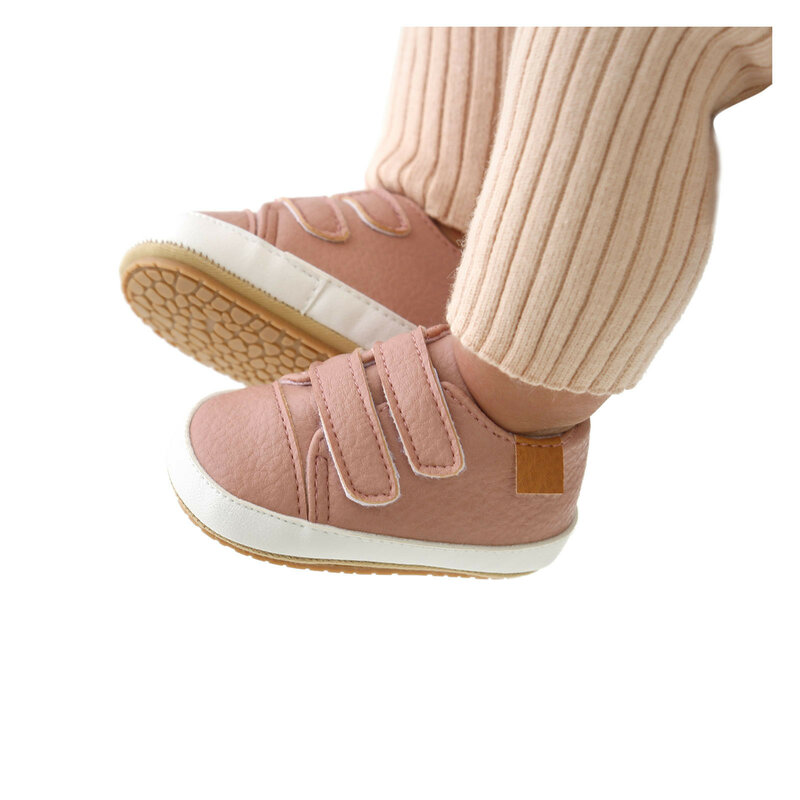 Модная новинка 2024, однотонная спортивная обувь для маленьких девочек и мальчиков, нескользящая резиновая подошва, прогулочная обувь, обучающая прогулочная обувь