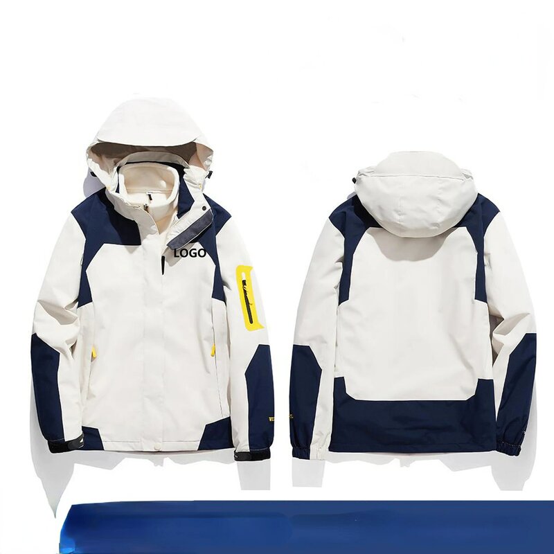Conjunto de chaqueta de invierno para hombre y mujer, Chaquetas deportivas desmontables, cortavientos impermeable, 3 en 1, 2 piezas