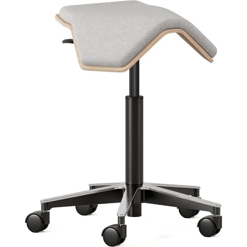Chair ILOA Plus - Ergonomic Rolling Stool for Healthy Posture and Sustainable Style - Height Adjustable Stool with Birch