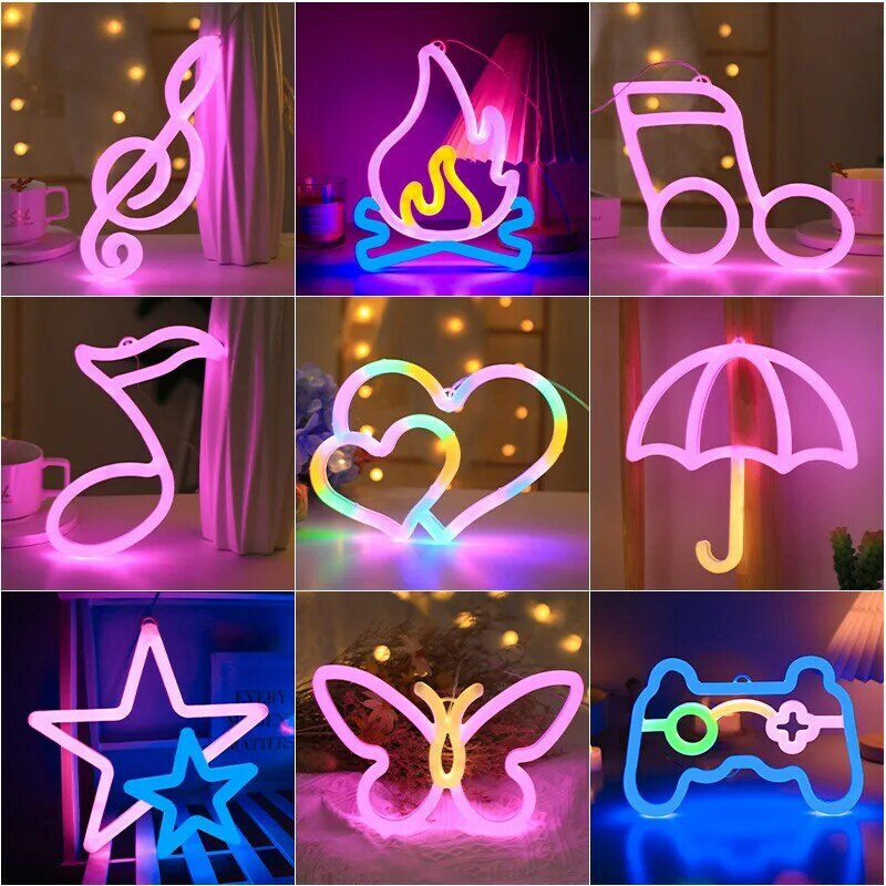 Regenschirm Wolke und Mond führte Neonlicht Neonlichter Zeichen für Wand dekoration USB angetrieben LED Lampe Schlafzimmer Hochzeits feier Dekoration