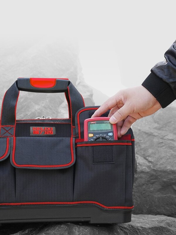 New Large Space Multi-Function Tool Bag Multi-Pocket Waterproof Anti-Fall Storage Bag 1680D Oxford Cloth Electrician Bag