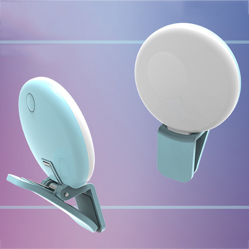 Mini Q-Anillo de luz LED para Selfie para mujer, lámpara de relleno para teléfono móvil con Clip recargable por USB, 1/2/3 piezas