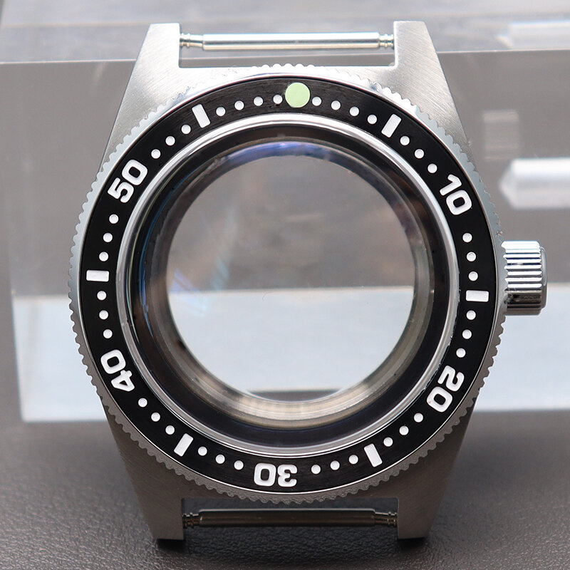 Boîtier de montre de plongée en verre saphir à bulles modifié, alimenté par SeATM MAS, boîtier de montre vintage, mouvement NH34, NH35, NH36/38, 28.5mm, haute qualité, 40mm