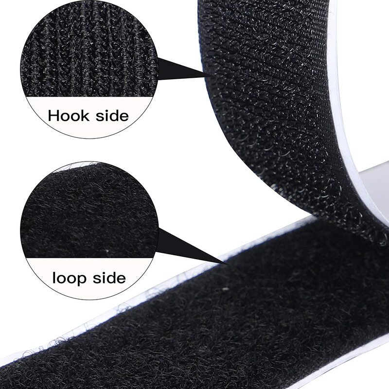 1Meter Hook and Loop Strips with Adhesive Strong Self Adhesive Fastener Double-Side Mounting Tapes for Home and Office 16-110mm