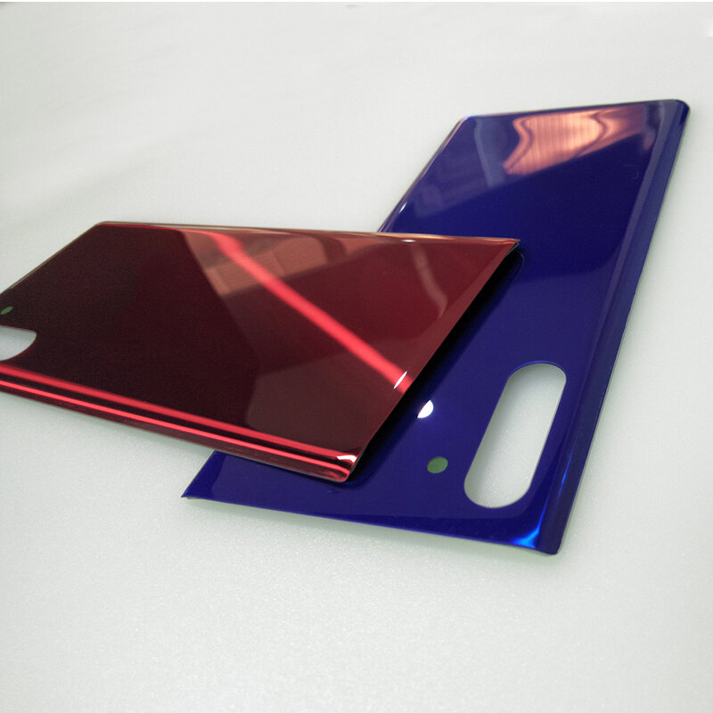 Funda trasera de cristal para SAMSUNG Galaxy Note 10 Plus, cubierta trasera de batería, adhesivo, 10 plus, N975F, N970