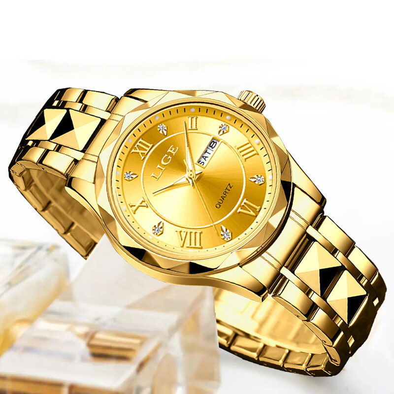 Lige Damen uhren Marke Luxus Mode wasserdichte Datums uhr Frauen weibliche Quarz Armbanduhren montre femme relogio feminino