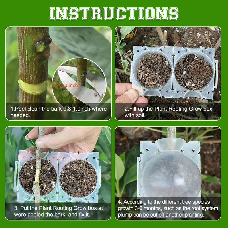 10 buah kotak penumbuh tanaman Pot tanaman dapat digunakan kembali Pot penumbuh akar stek mencangkok Pot bibit berkebun bola akar