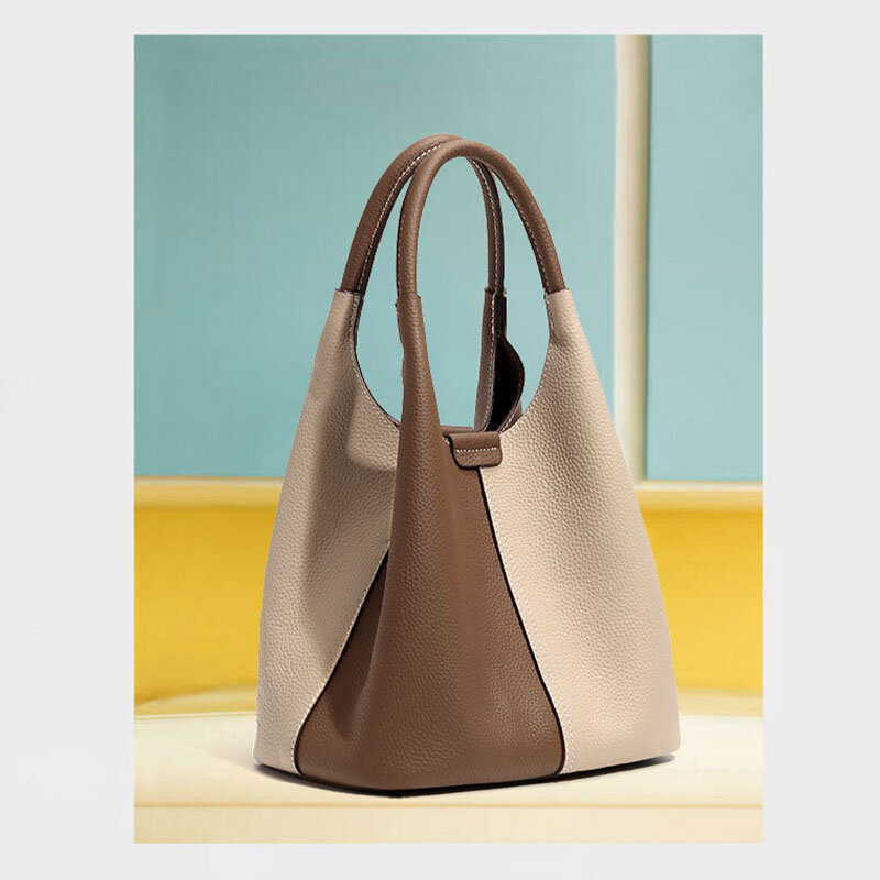 Nuova borsa a tracolla a contrasto borsa a mano in pelle borsa da donna a tracolla larga classica con borse sotto le ascelle Versatile