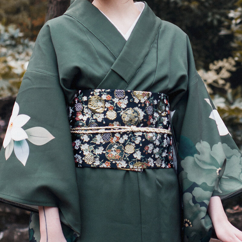 Alta qualidade jacquard japonês quimono obi formal yukata acessórios vestido feminino saber nó cinto de cintura
