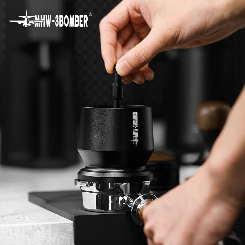 MHW-3BOMBER Blind Shaker Espresso Dosing Funnel with Stirrer Aluminum Alloy Coffee Dosing Cup Fit 58mm Portafilter Barista Tool