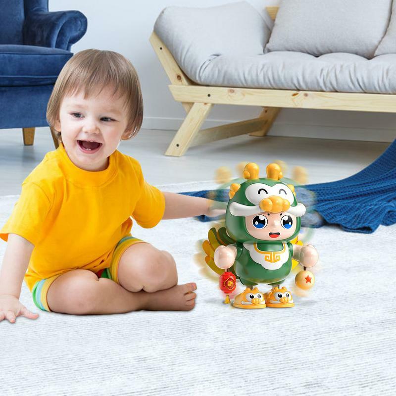 Dragon Dance Toy Cartoon Dragon Toy Dancing Toy With Light Spring Festival Decorations Learn To Crawl For Nursery Courtyard