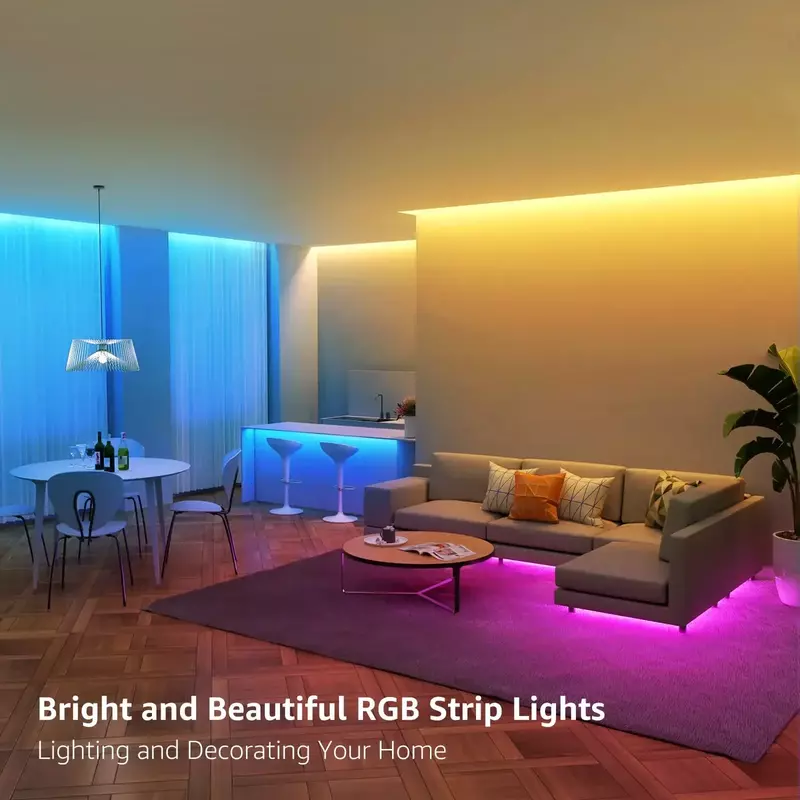 Tira de Luces LED de neón, 1-5m, 10m, 15m, 20m, 30m, Color RGB, retroiluminación de TV, decoración de dormitorio