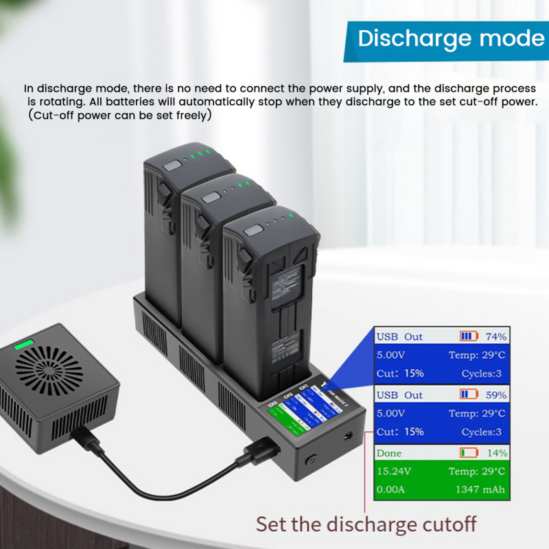 For Mavic3/ 3 Pro Drone Battery Charger Storage Charger Discharger Battery Charging -EU Plug