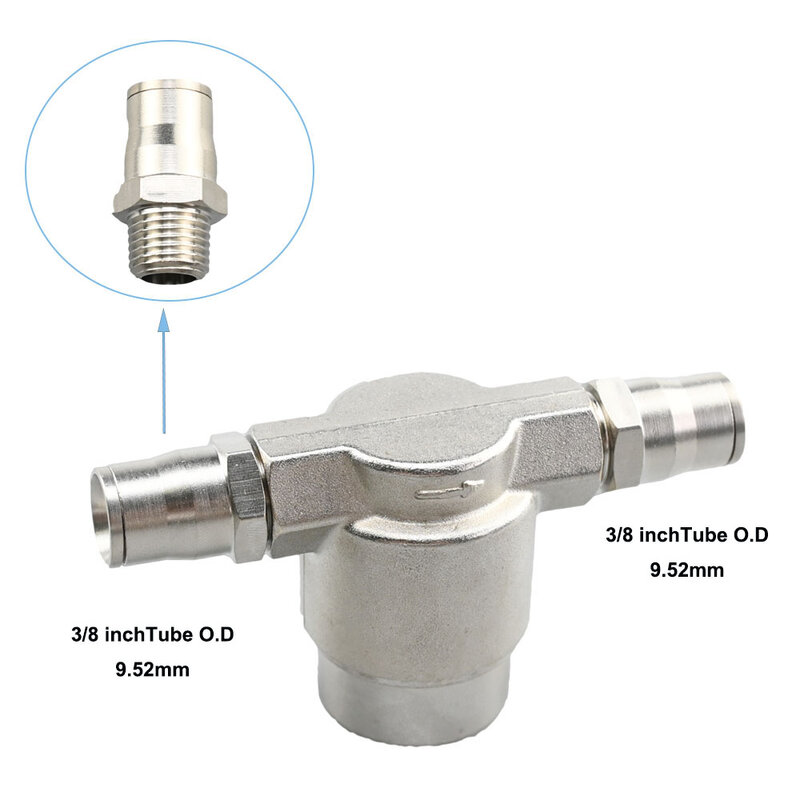 Accessoires de système de pulvérisation de filtre de purification d'eau à haute pression avec raccord droit de tuyau, tube de 3/8 "à filetage mâle de 1/4"