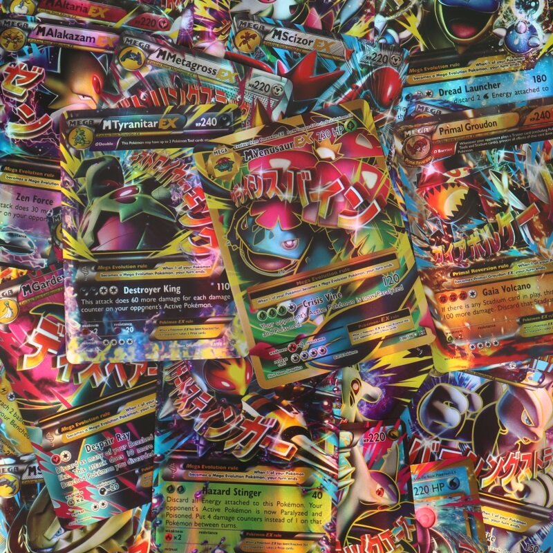 MEGA GX Vmax TAG EX-tarjetas brillantes de Pokémon para niños, tarjetas de colección de Proxy, juguetes de regalo, versión en inglés, 60/100 piezas