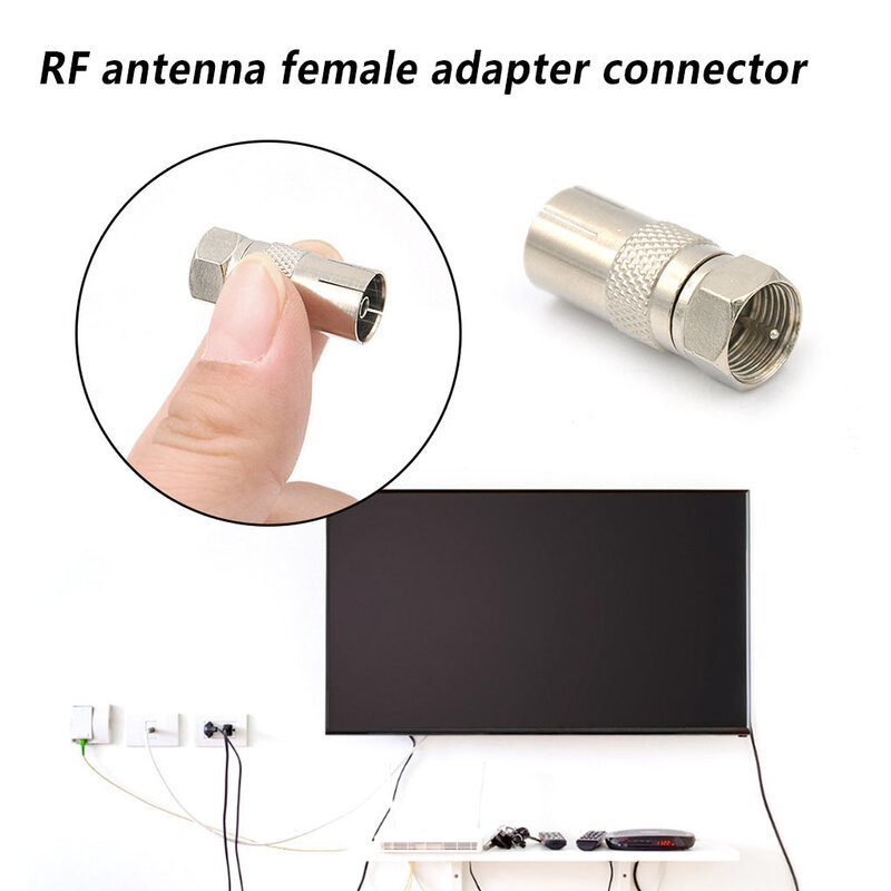 Konektor antena televisi kabel aksesori adaptor udara rumah tangga
