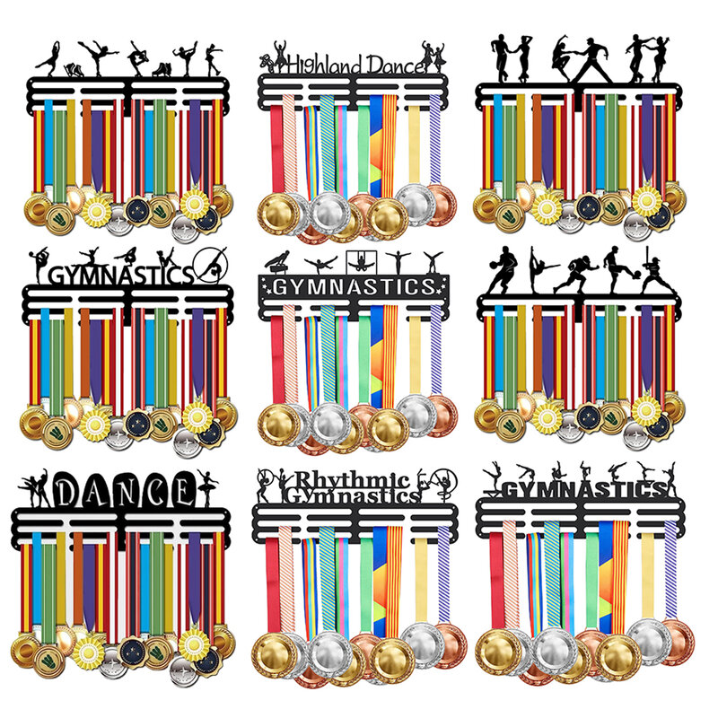 Figure Skating Medal Display Holders Black Sturdy Steel Medal Hangers Girls Wall Mounted Medal Display Racks Skates Medal Hanger