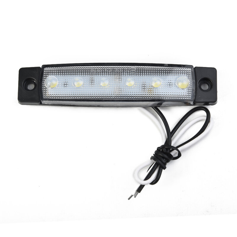 Luz de marcador lateral para reboque, caminhão, barco, ônibus, duradouro, 6 LED, desempenho confiável, adequado para diferentes modelos, branco, 12V