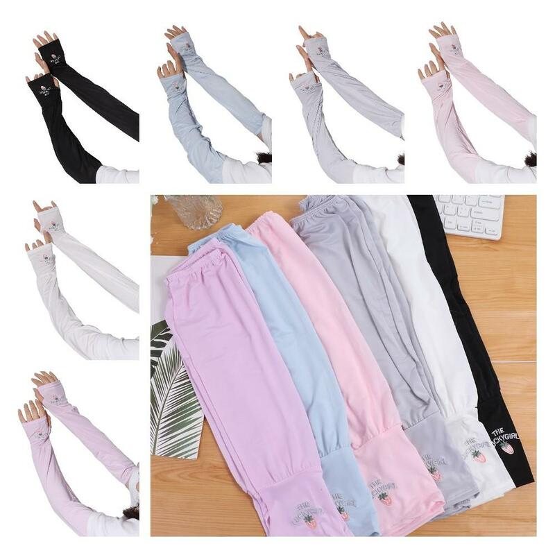 Ice Silk Ice Silk Sleeve Fashion Sunscreen Polyester Fibre Arm Sleeves Cover Loose Anti-Slip Arm Cover Fishing