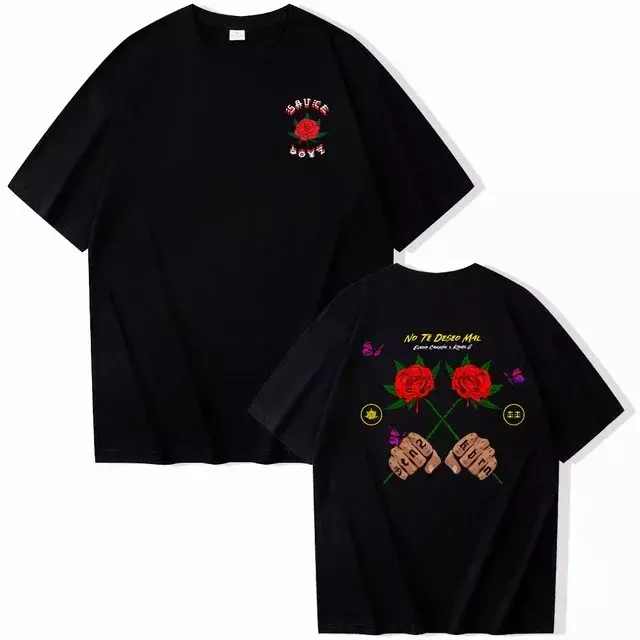 Unikalny estetyczny Tshirt Eladio Carrion 3 men2 Kbrn światowa trasa 2024 koszulki muzyczne koreański styl Streetwear hipsterskie topy modna koszulka