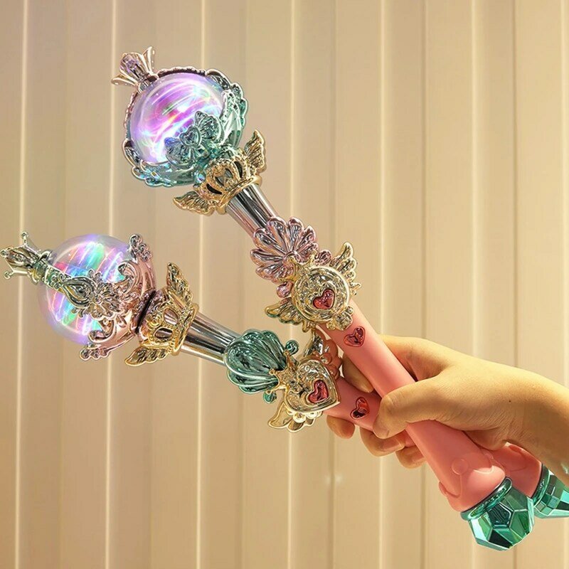 Varita juguete brillante mano para fiesta, palo LED decorativo para niñas, accesorio juego, envío directo