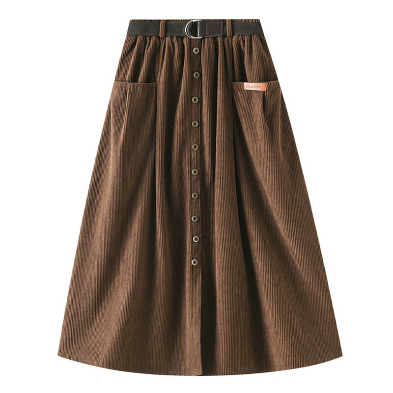 Corduroy Mid Length High Waisted A Line Hip Skirt Women's Denim Skirts Crib Bed Skirt