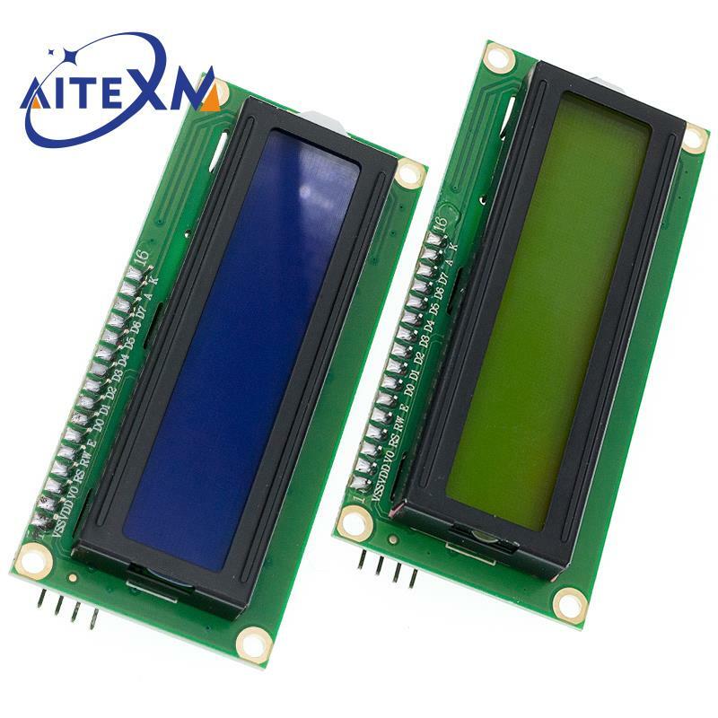 وحدة واجهة شاشة LCD لاردوينو ، أزرق ، أصفر ، شاشة خضراء ، 16 × 2 حرف ، PCF8574T ، PCF8574 ، IIC ، I2C ، 5V