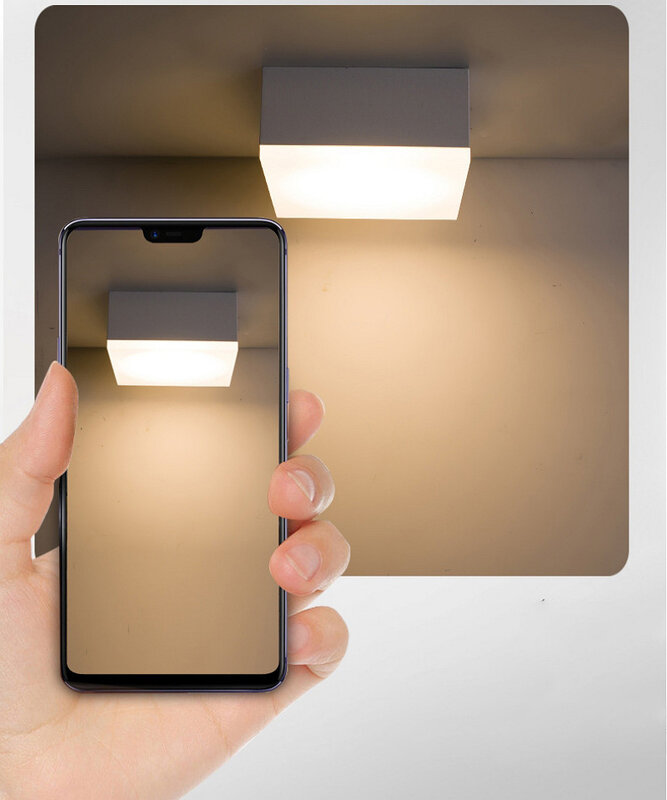 Spot lumineux LED carré Ultra-fin, montage en Surface, éclairage d'intérieur, idéal pour un salon, une cuisine ou une maison, 5/10/12W