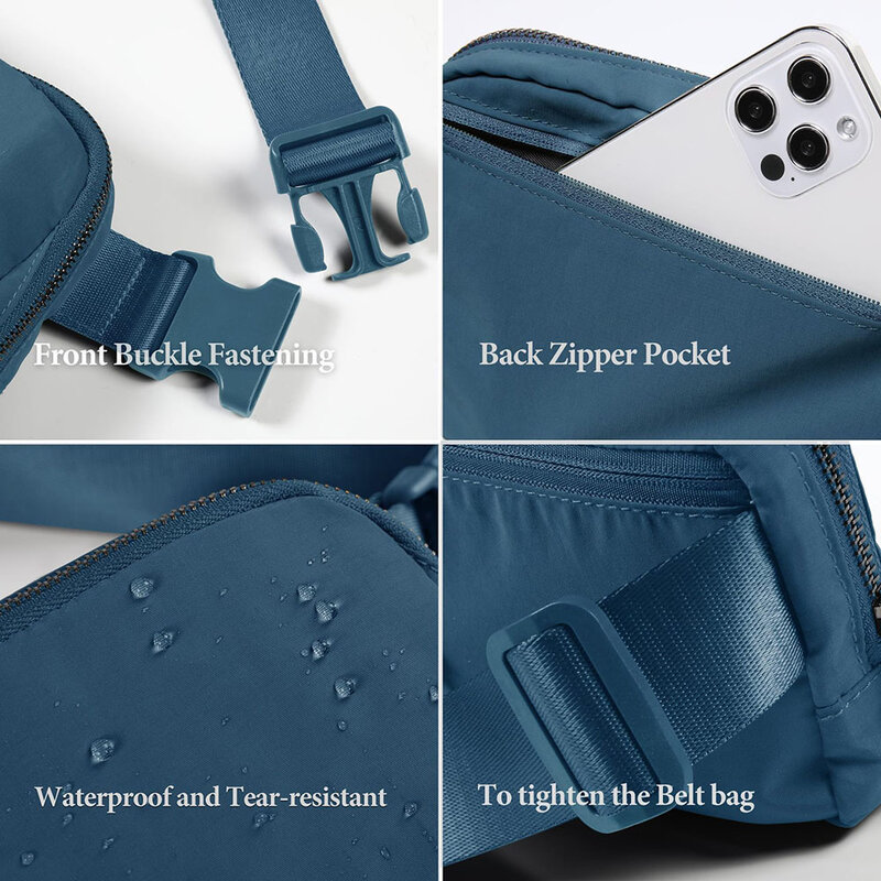 Outdoor Sports Leisure Chest Bag, Monocromático, Zipper Design, Bolsa de cintura confortável para caminhadas, ciclismo, corrida, bolsa crossbody