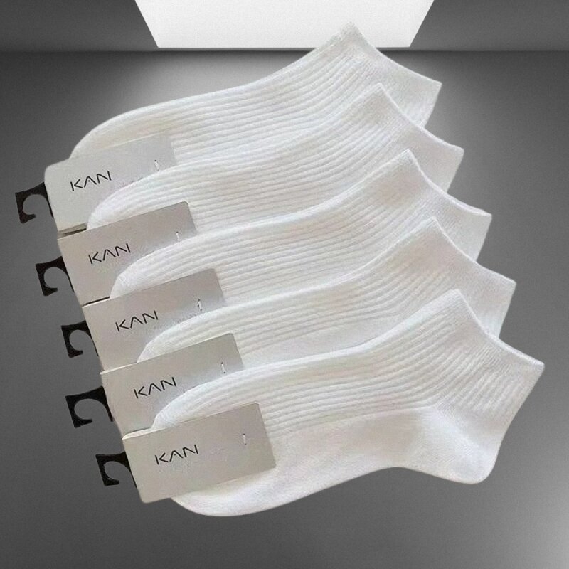5 Pairs/Pack 100% Cotton Socks High Quality Ankle Socks Women Cotton Invisible Sweat-absorbing Girls Low Tube Boat Socks 36-42