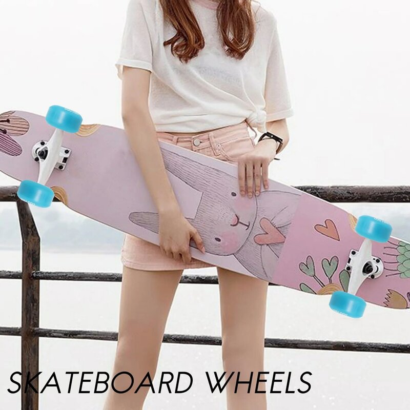 Roda Skateboard u-pool, Skateboard keras 53MM 90A Rebound, biru