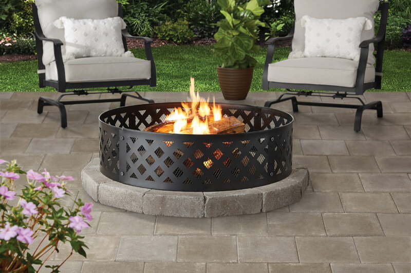 36" Round Metal and Steel Fire Ring Black, by Mainstays