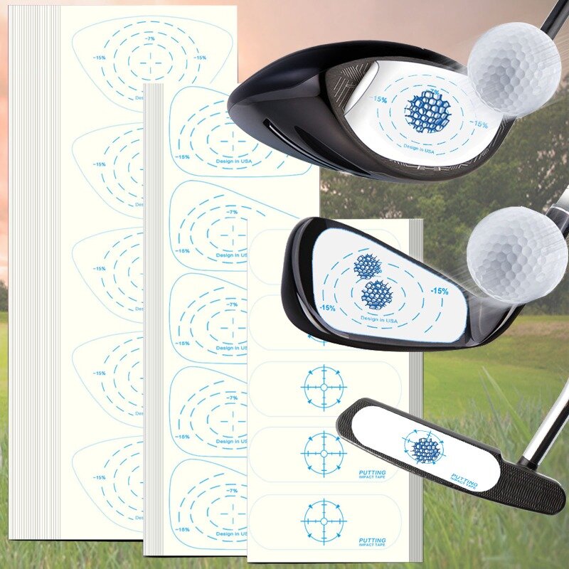 Etiquetas de cinta de impacto para Conductor, pegatinas de impacto de Golf para entrenamiento de Swing, Putters y maderas, nuevo diseño
