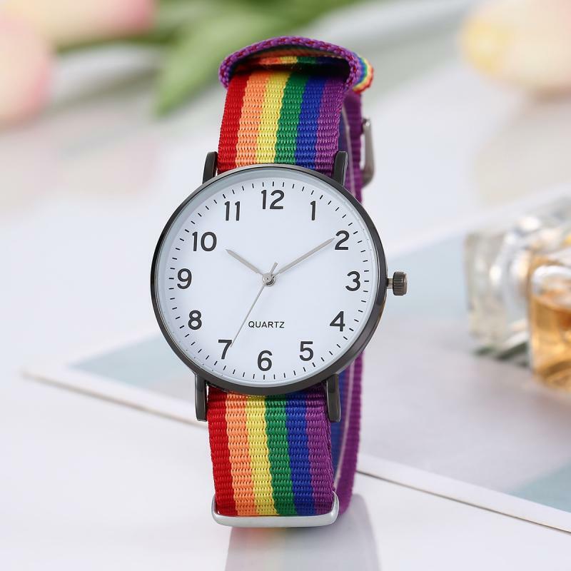 Casual Watch for Women Rainbow Band Watches Simple Classic Ladies Quartz Wristwatch Clock Gift Relojes Para Mujer Montre