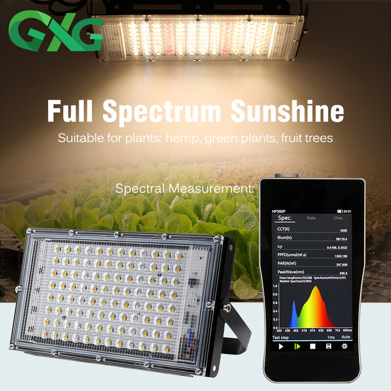 Phytolamp-oświetlenie LED do uprawy roślin, 220V, pełne spektrum, 50W/100W/300W, wodoodporna lampa do uprawy roślin, namiot szklarniowy