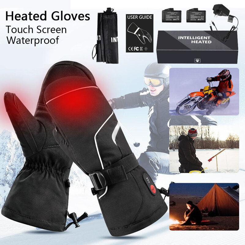 Winter Gloves Men Electric Heated Equipment Rechargeable Heated Gloves Women Heated Stocking Socks Waterproof Motorcycle Thermal