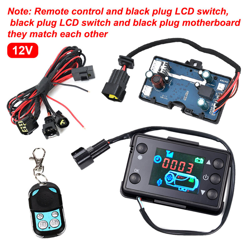 For 12V 5KW Control Board Motherboard LCD Monitor Switch+Remote Control  Car Air Diesel Parking Heater Car Heater Accessories