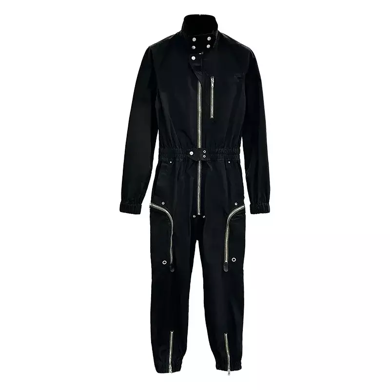 24ss neu im Frühjahr Overalls Frauen einteilig Anzüge hochwertige Overalls für Frauen ro owens schwarz Multi Reiß verschluss Design Bodysuit