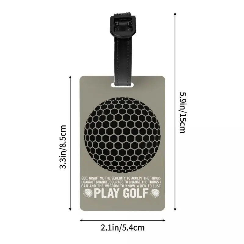Custom Funny Golf Quote Luggage Tag With Name Card Privacy Cover ID Label for Travel Bag Suitcase