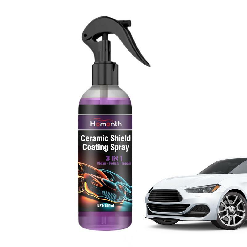 Car Paint Repair Spray de revestimento cerâmico, Polonês hidrofóbico, Rápido Nano-revestimento Spray de cera, Limpador Hidrofóbico Automotivo, 3 em 1