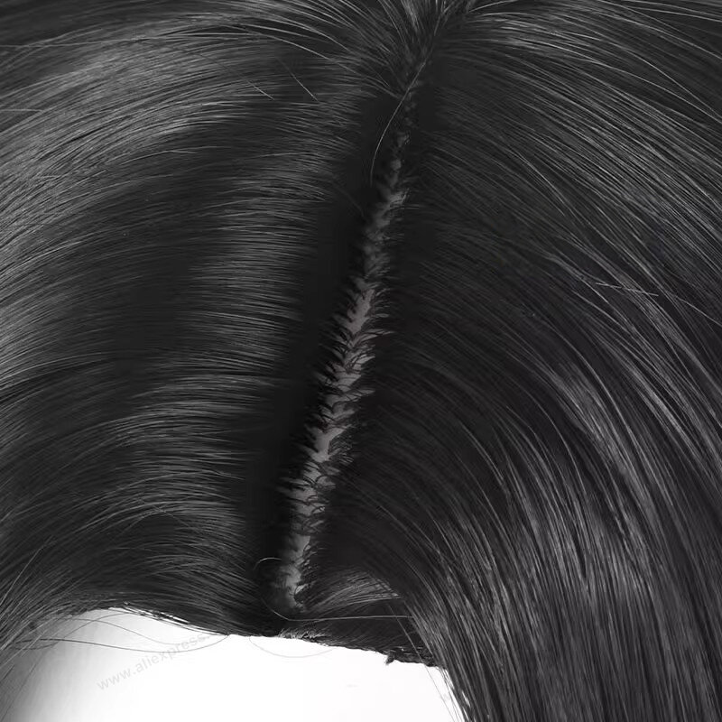 Парик для косплея аниме Осаки Бана, 28 см, короткие черные волосы для головы, термостойкий синтетический искусственный