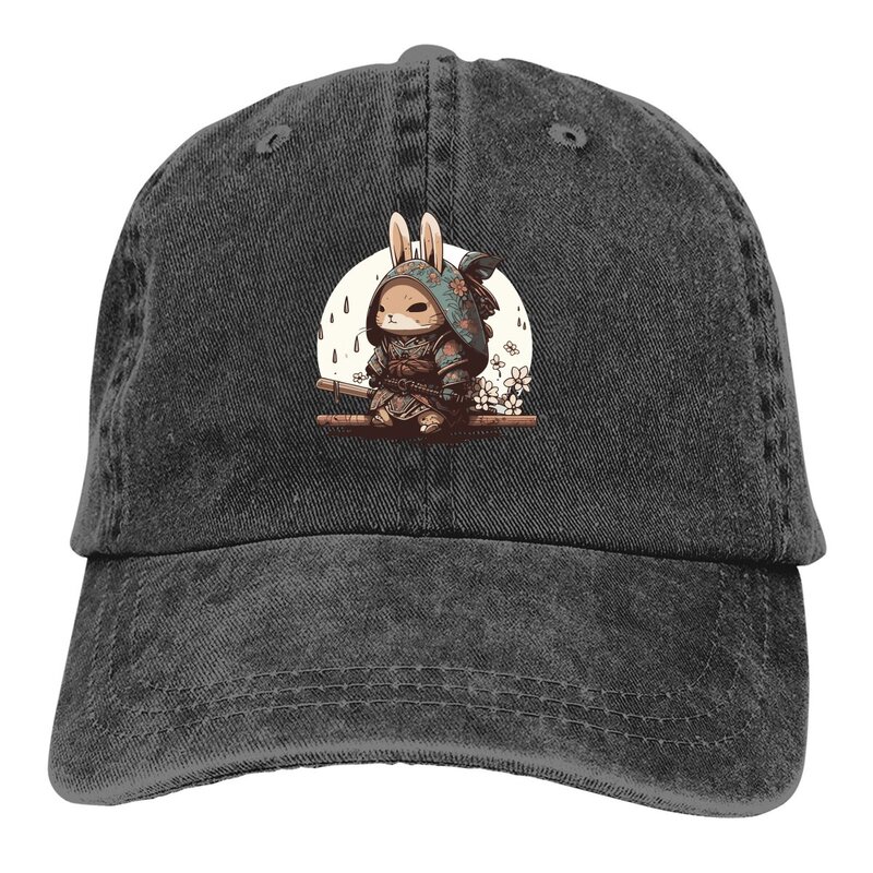 Pure Color Dad Hats Samurai Women's Hat Sun Visor Baseball Caps Rabbit Animal Pattern Peaked Cap