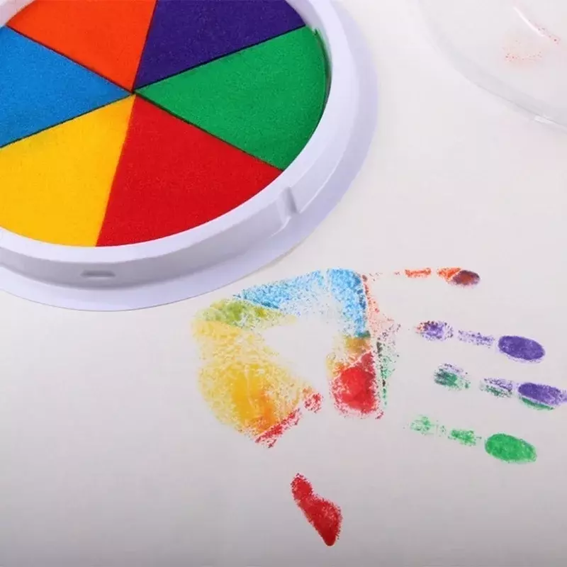 Забавная 6-цветная Накладка для штампов «сделай сам», картина на палец, рукоделие, изготовление открыток, ручная печать, подходит для детей, обучающие игрушки для рисования