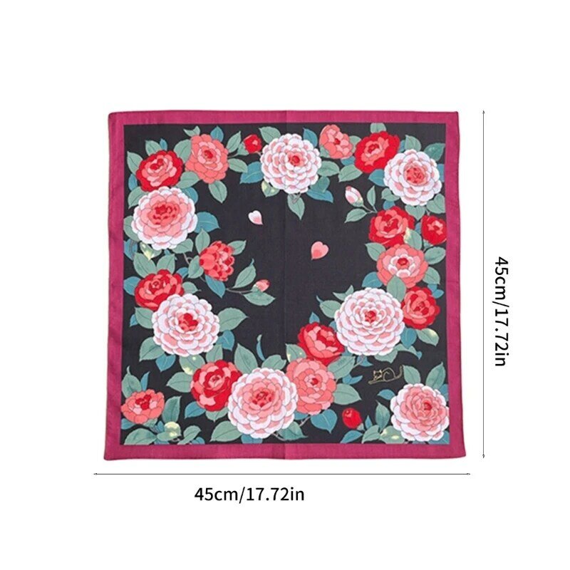 Lenço portátil feminino lenço floral padrão super macio lavável lenço