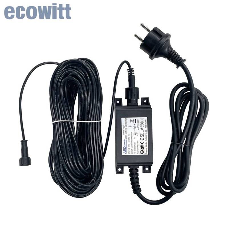 Cable de extensión, fuente de alimentación de 12V y Cable de calefacción para Ecowitt WS80/WS90, anemómetro ultrasónico, calentador incorporado para derretir la nieve