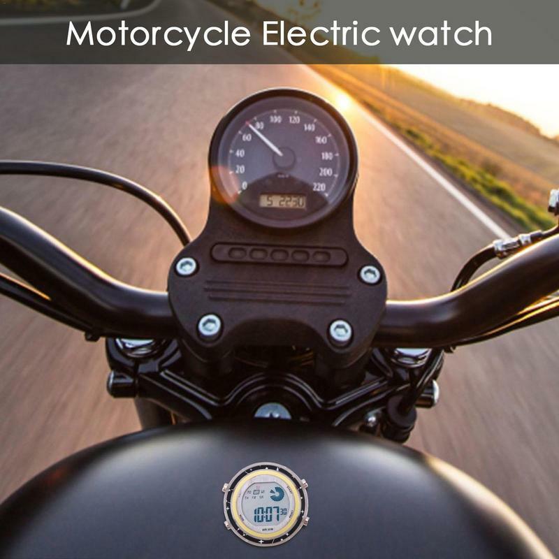 Jam Digital motor, jam tangan elektrik sepeda motor SUV, jam tangan tempel bercahaya untuk kendaraan sepeda motor dan