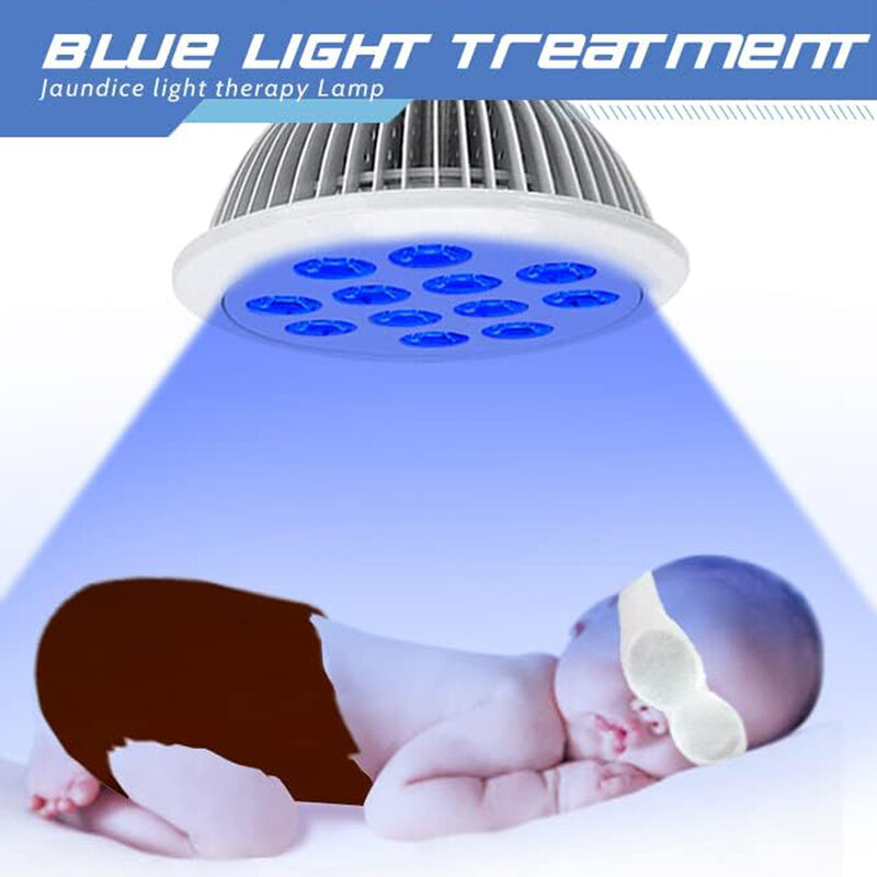 Lampu terapi cahaya biru LED 24W untuk bayi baru lahir Neonatal pengobatan ologis fisiologis 460nm bohlam biru