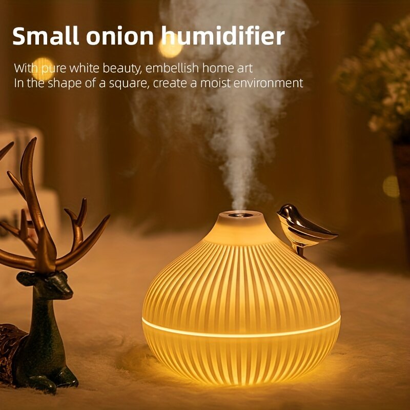 Draagbare Mini Schattige Kleine Ui Nachtlampje Aroma Etherische Olie Diffuser Usb Mini H2o Luchtbevochtiger