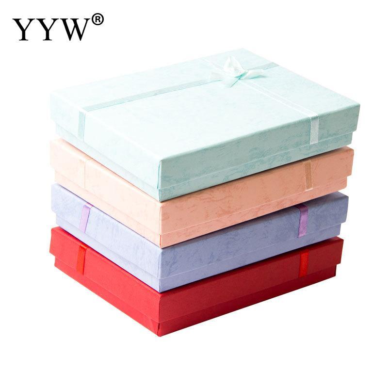 12PCs/Lot Jewelry Box Display Storage Holder Rings Earrings Bracelets Necklaces Gift Boxes Cardboard Bowknot Case Boxes Package